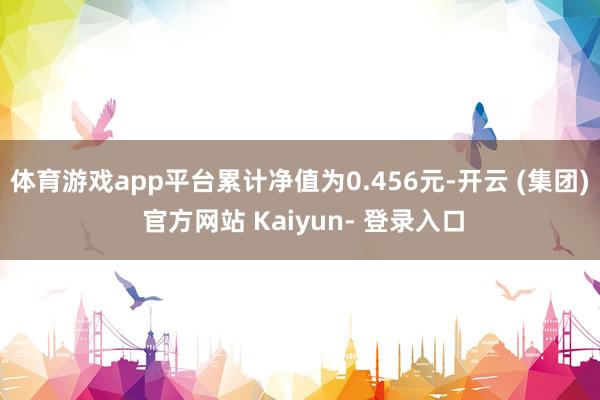 体育游戏app平台累计净值为0.456元-开云 (集团) 官方网站 Kaiyun- 登录入口